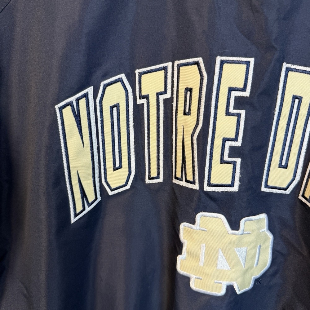 Colosseum Notre Dame Wind Breaker Jacket Plus Size 2XL Pull Over Zipper Navy Tan - Picture 8 of 16